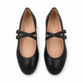 Julia : Ballerine femme 2-en-1 – Cuir Noir