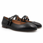 Julia : Ballerine femme 2-en-1 – Cuir Noir