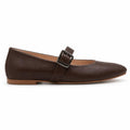 Mary : Ballerines Femme - Cuir Marron