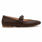 Mary : Ballerines Femme - Cuir Marron