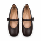 Mary : Ballerines Femme - Cuir Marron